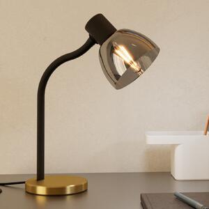 EGLO Lampa de masă Macere, alamă/negru, înălțime 34 cm, oțel, Auriu / Alamă, Camera de zi / sufragerie, Metal, Modern