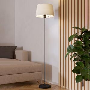 EGLO Lampadar Febres, înălțime 153 cm, negru/alb, oțel/țesătură, Alb, Camera de zi / sufragerie, Țesătură / Textil, Modern