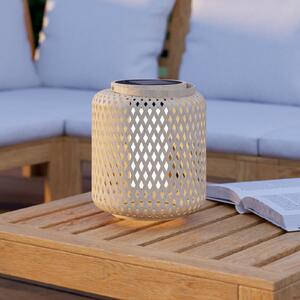 EGLO Lanterna solară cu LED Marliano, împletitură, înălțime 24 cm, lemn, reglabil, Lemn, Lemn, Casă de țară / Rustic
