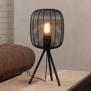 EGLO Lampă de masă Rinroe, înălțime 44 cm, negru, oțel, Negru, Camera de zi / sufragerie, Metal, Modern, Tripod