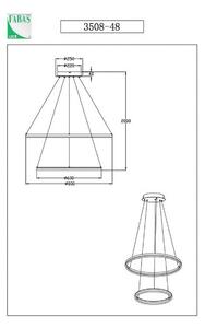 Fabas Luce Giotto LED lampă suspendată, Ø 80 cm, 2 lumini, negru, reglabil, Negru, Camera de zi / sufragerie, Metal, Modern