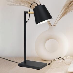 EGLO Lampă de masă Lacey, înălțime 48,5 cm, negru, oțel, Negru, Camera de zi / sufragerie, Metal, Modern