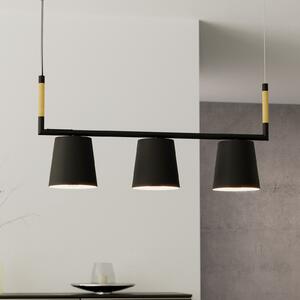 EGLO Lampă suspendată Lacey, lungime 78 cm, negru, 3 lumini, oțel, reglabil, Negru, Camera de zi / sufragerie, Metal, Modern