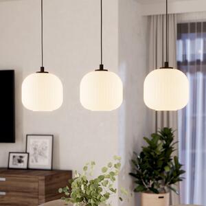 EGLO Suspensie Mantunalle, lungime 120 cm, alb/negru, 3 lumini., reglabil, Alb, Camera de zi / sufragerie, Sticlă, Scandinavă