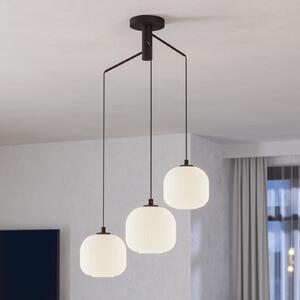 EGLO Suspensie Mantunalle, Ø 62 cm, alb/negru, 3 lumini., reglabil, Alb, Camera de zi / sufragerie, Sticlă, Scandinavă