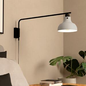 EGLO Aplică Matlock, proiecție 80 cm, gri/negru, Negru, Camera de zi / sufragerie, Metal, Design industrial