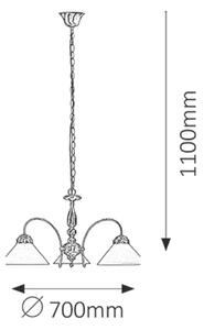 Rabalux Marian lampă suspendată 3x60 W alb 2703