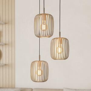 EGLO Lampă suspendată Romazzina, Ø 46 cm, culoare nisip, 3 lumini, oțel, reglabil, Bej, Camera de zi / sufragerie, Metal, Modern