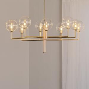 Jupiter Candelabru Feme, auriu, sticlă, 10 becuri, G9, reglabil, Auriu / Alamă, Camera de zi / sufragerie, Sticlă, Modern