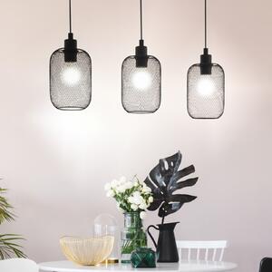 EGLO Wrington lampă suspendată, lungime 74 cm, negru, 3 lumini, oțel, reglabil, Negru, Camera de zi / sufragerie, Metal, Modern
