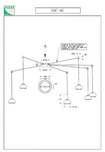 Fabas Luce Arabella LED lampă suspendată, gri fum, 6 lumini, descentralizată, reglabil, Gri, Camera de zi / sufragerie, Sticlă, Modern
