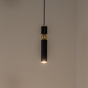 Jupiter Lampă suspendată Alas, negru, metal, suspensie 135 cm, GU10, reglabil, Negru, Camera de zi / sufragerie, Metal, Modern