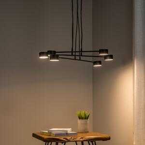 EMIBIG LIGHTING Lampă suspendată Modus 6, oțel, 6 becuri, GX 53, negru, reglabil, Negru, Camera de zi / sufragerie, Metal, Modern