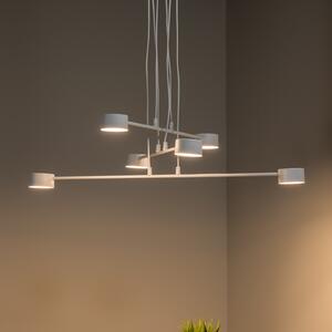 EMIBIG LIGHTING Lampă suspendată Modus 6, oțel, 6 becuri, GX 53, alb, reglabil, Alb, Camera de zi / sufragerie, Metal, Modern