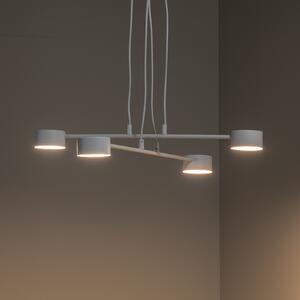 EMIBIG LIGHTING Lampă suspendată Modus 4, oțel, 4 becuri, GX 53, alb, reglabil, Alb, Camera de zi / sufragerie, Metal, Modern