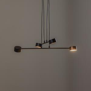 EMIBIG LIGHTING Lampă suspendată Modus 4, oțel, 4 becuri, GX 53, negru, reglabil, Negru, Camera de zi / sufragerie, Metal, Modern
