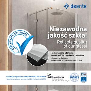 Deante Prizma perete cabină de duș walk-in 90 cm alb mat/sticla transparentă KTJ_A39R