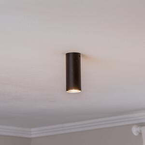 EMIBIG LIGHTING Spot de tavan Tecno 1S, oțel, GU10, înălțime 15 cm, negru, reglabil, Negru, Camera de zi / sufragerie, Metal, Modern