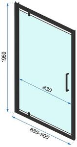 Rea Rapid Swing uși de duș 90 cm înclinabilă auriu luciu/sticlă transparentă REA-K5618