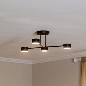 EMIBIG LIGHTING Plachetă plafonieră Modus 4, oțel, 4 becuri, GX53, negru, reglabil, Negru, Camera de zi / sufragerie, Metal, Modern