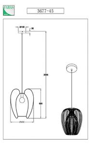 Fabas Luce Lampă suspendată Camp, Ø 40 cm, aurie, coș din sârmă, reglabil, Auriu / Alamă, Camera de zi / sufragerie, Metal, Modern