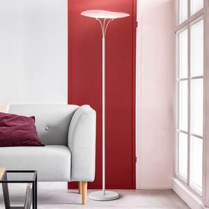 Fabas Luce LED lampă de podea Vela, alb/transparent, 175cm, acrilic, dimmer, reglabil, Alb, Camera de zi / sufragerie, Metal, Modern