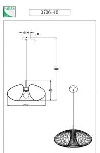 Fabas Luce Suspensie Fassa, finisaj auriu mat, Ø 60 cm, metal, reglabil, Auriu / Alamă, Camera de zi / sufragerie, Metal, Modern