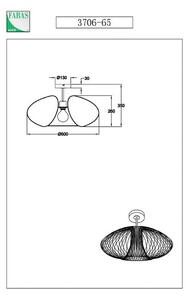 Fabas Luce Plafonieră Fassa, negru, Ø 60 cm, metal, reglabil, Negru, Camera de zi / sufragerie, Metal, Modern