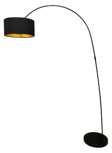 Lampadar din metal/tesatura negru 135 cm, 1 bec