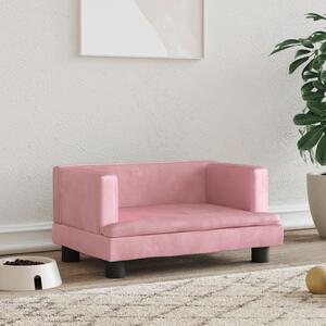Pat de câini, roz, 60x40x30 cm, catifea