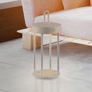 JUST LIGHT. GmbH Lampă de masă reîncărcabilă cu LED Anselm gri-bej 28cm fier, reglabil, Gri, Camera de zi / sufragerie, Metal, Modern