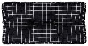 Pernă de paleți, negru, 80x40x12 cm, textil, model carouri