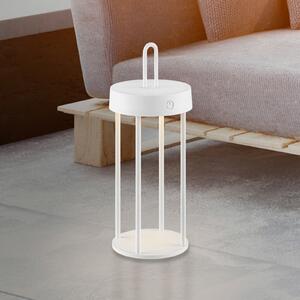 JUST LIGHT. GmbH Anselm LED lampă de masă reîncărcabilă, alb, 28 cm, fier, reglabil, Alb, Camera de zi / sufragerie, Metal, Modern