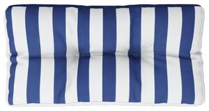 Pernă de paleți, albastru/alb, 80x40x12 cm, textil, dungi