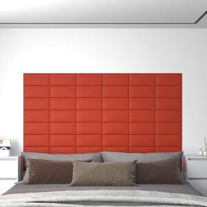 Panouri de perete 12 buc. roșu 30x15 cm piele ecologică 0,54 m²