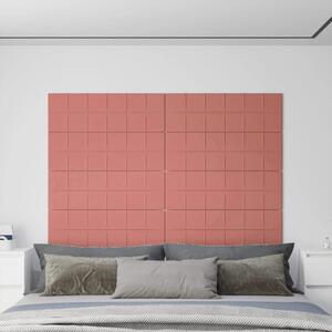 Panouri de perete 12 buc. roz 90x30 cm catifea 3,24 m²