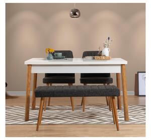 Set mobilier sufragerie Bimuvo 4 (pin atlantic + alb + antracit) (pentru 4 persoane). 1095034