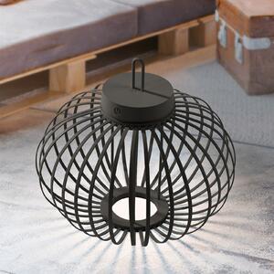 JUST LIGHT. GmbH Akuba LED lampă de masă reîncărcabilă negru 33 cm bambus, reglabil, Negru, Camera de zi / sufragerie, Bamboo, Modern