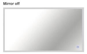 Oglindă baie cu LED Cordia Square Line 120x65 cm ramă argintie senzor Touch IP 44