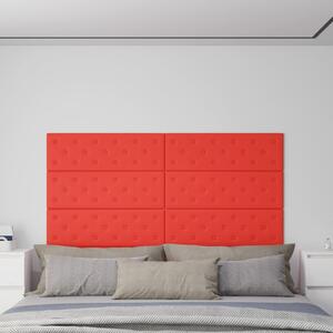 Panouri de perete 12 buc. roșu 90x30 cm piele ecologică 3,24 m²