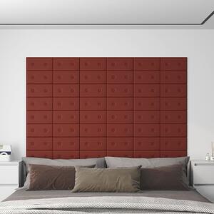 Panouri de perete 12 buc. roșu vin 30x15 cm, piele eco, 0,54 m²