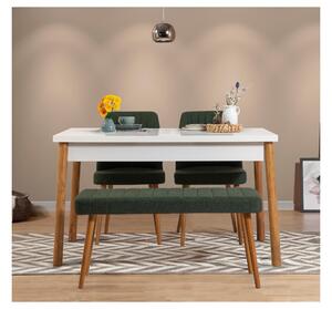 Set mobilier sufragerie Bimuvo 4 (pin atlantic + alb + verde) (pentru 4 persoane). 1095035