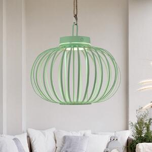 JUST LIGHT. GmbH Lampă de masă Akuba LED reîncărcabilă, verde, 33 cm, bambus, reglabil, Verde, Camera de zi / sufragerie, Bamboo, Modern