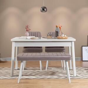 Set mobilier sufragerie Bimuvo 4 (alb + gri) (pentru 4 persoane). 1095045