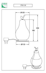Fabas Luce Wilma LED lampă de masă, portocaliu/laton, în formă bec, reglabilă, reglabil, Portocaliu, Camera de zi / sufragerie, Sticlă, Viața tânără