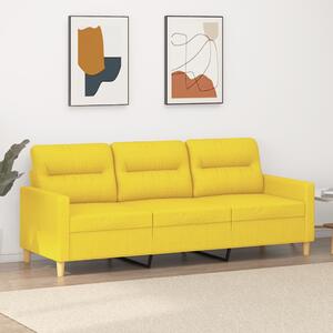 Canapea cu 3 locuri, galben deschis, 180 cm, material textil