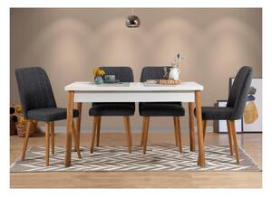 Set mobilier sufragerie Bimuvo 5 (pin atlantic + alb + antracit) (pentru 4 persoane). 1095053