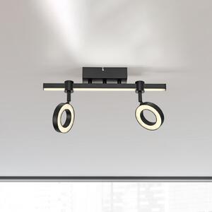 JUST LIGHT. GmbH plafonieră LED LOLAsmart Bileda, 2 becuri, negru, reglabil, Negru, Camera de zi / sufragerie, Metal