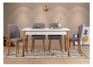 Set mobilier sufragerie Bimuvo 5 (pin atlantic + alb + gri) (pentru 4 persoane). 1095055