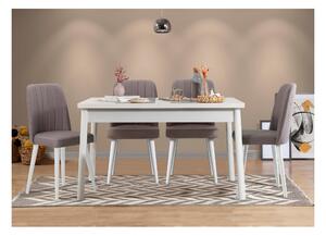 Set mobilier sufragerie Bimuvo 5 (alb + gri) (pentru 4 persoane). 1095064
